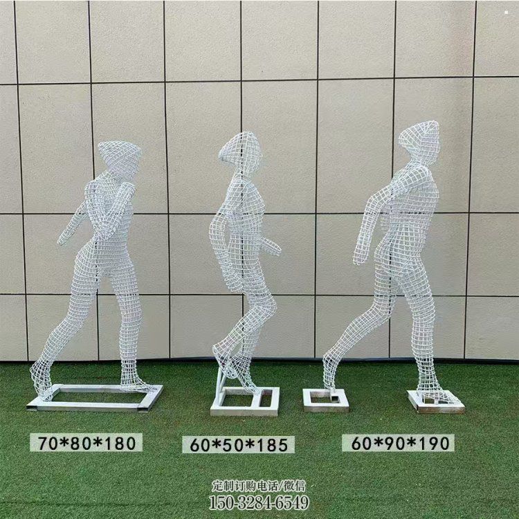 镂空体育雕塑展品，公园小品，运动员铁艺人物雕塑供需