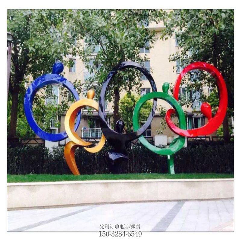 酒店五环人雕塑 城市广场雕塑提供 地产精神堡垒运动员雕塑批发