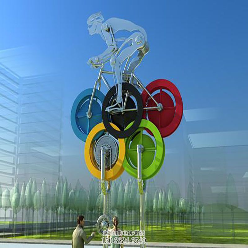 景区五环人雕塑 现代雕塑定制 景观艺术运动员雕塑承接