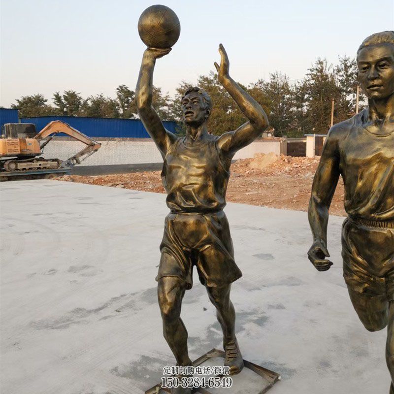 中式投栏雕塑 雕塑装饰精品 广场景观运动员雕塑供给