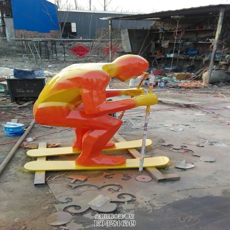 景区滑雪雕塑 现代雕塑定制 景观艺术体育雕塑承接