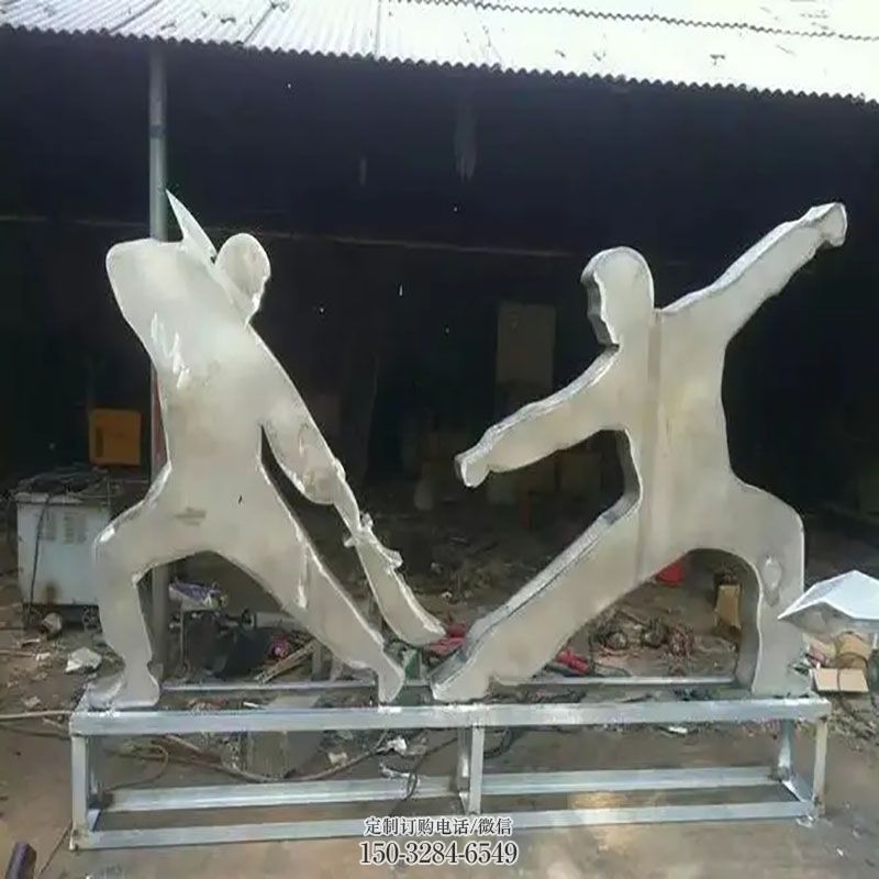 击剑雕塑工艺 景观艺术雕塑承接 运动员雕塑主题定做